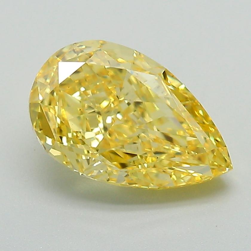 2.06 Ct. Fancy Vivid Yellow Pear Lab Grown Diamond