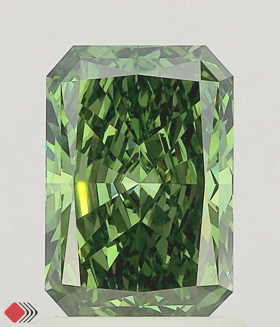 1.42 Ct. Fancy Vivid Green Radiant Lab Grown Diamond