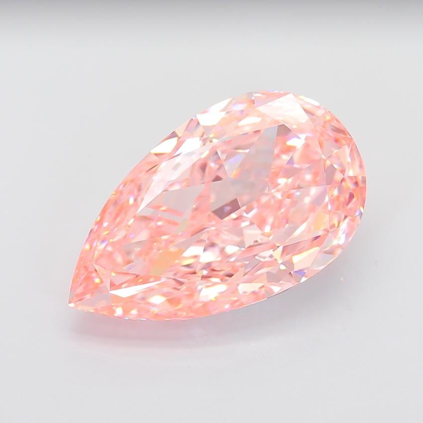 15.20 Ct. Fancy Vivid Pink Pear Lab Grown Diamond