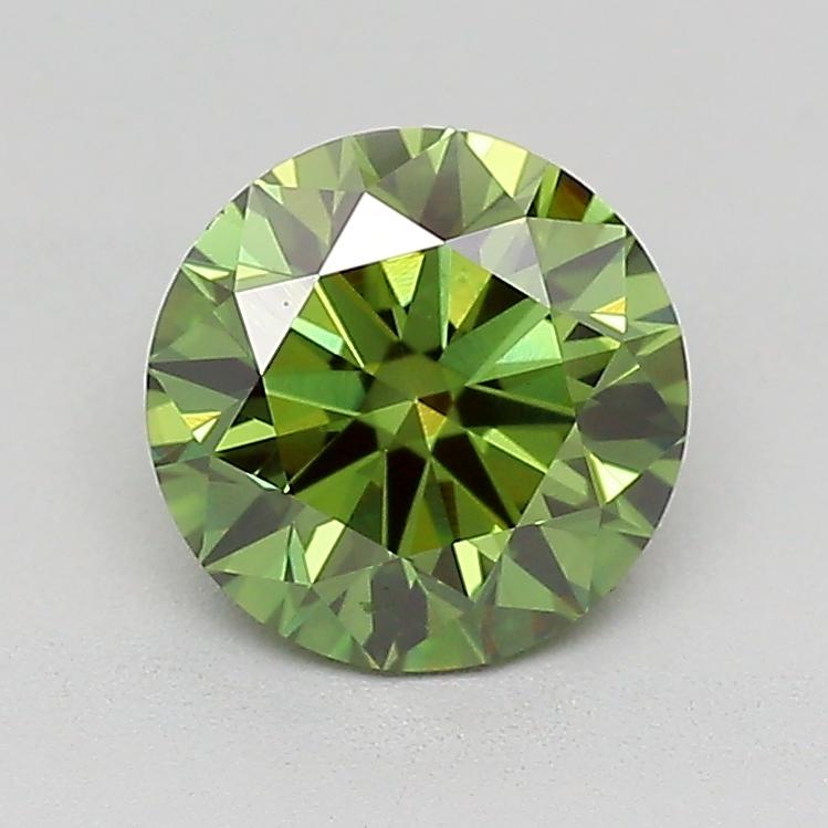 0.99 Ct. Fancy Vivid  Green Round Lab Grown Diamond