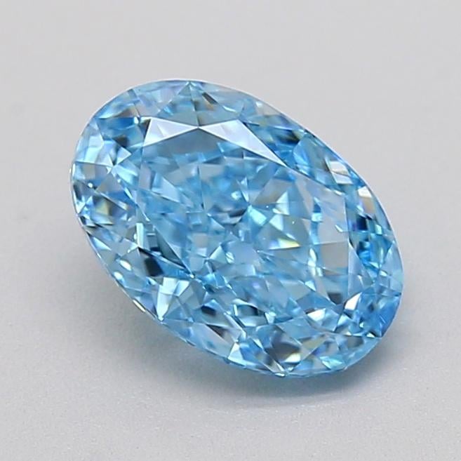 1.01 Ct. Fancy Vivid  Blue Oval Lab Grown Diamond
