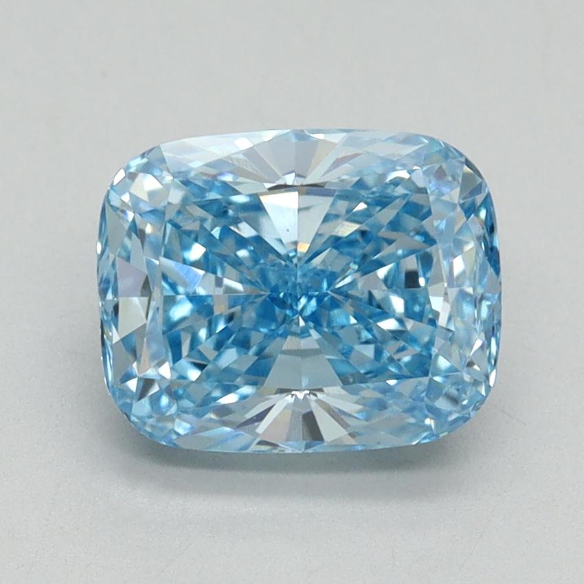 2.05 Ct. Fancy Vivid Blue Cushion Lab Grown Diamond