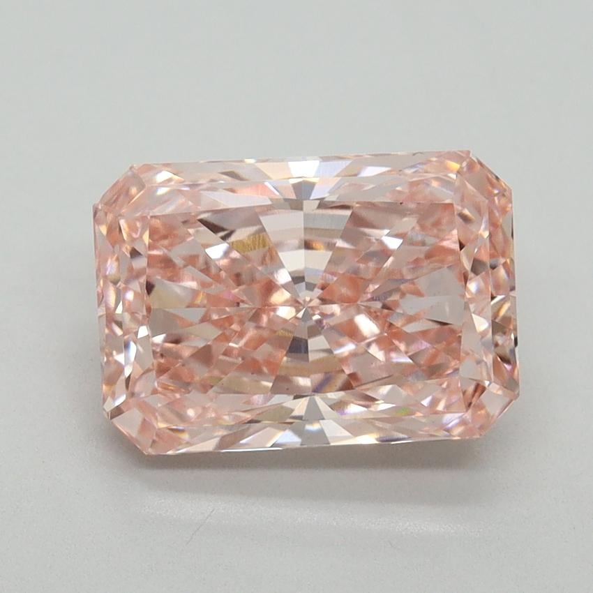 3.05 Ct. Fancy Vivid Pink Radiant Lab Grown Diamond