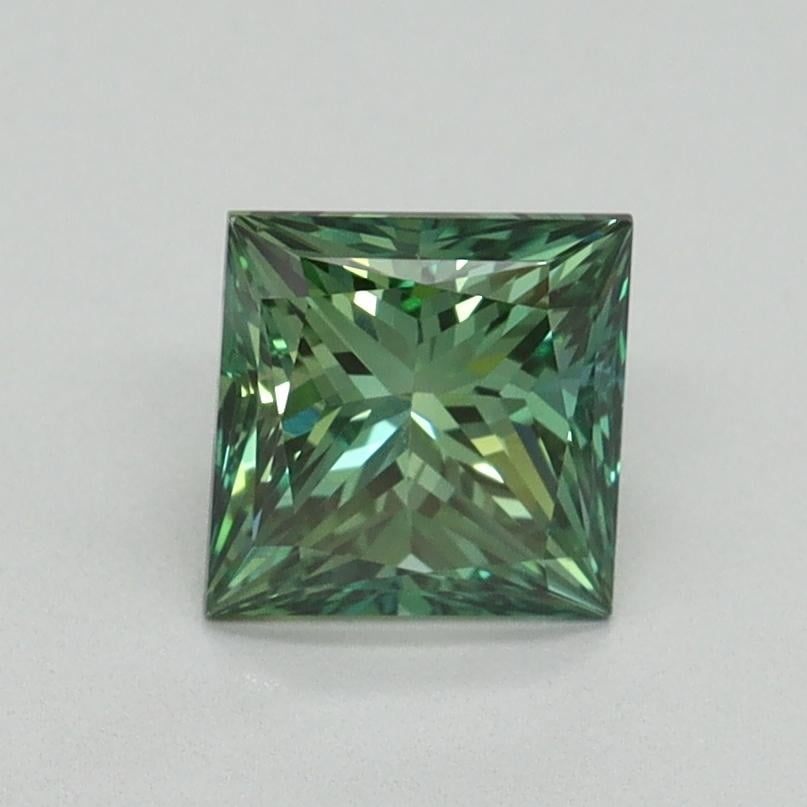 1.01 Ct. Fancy Vivid Pacific Green Princess Lab Grown Diamond