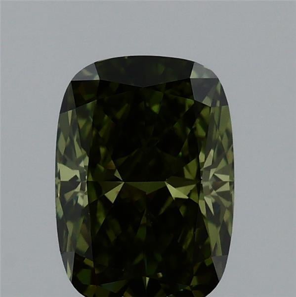 1.03 Ct. Fancy Vivid  Green Cushion Lab Grown Diamond