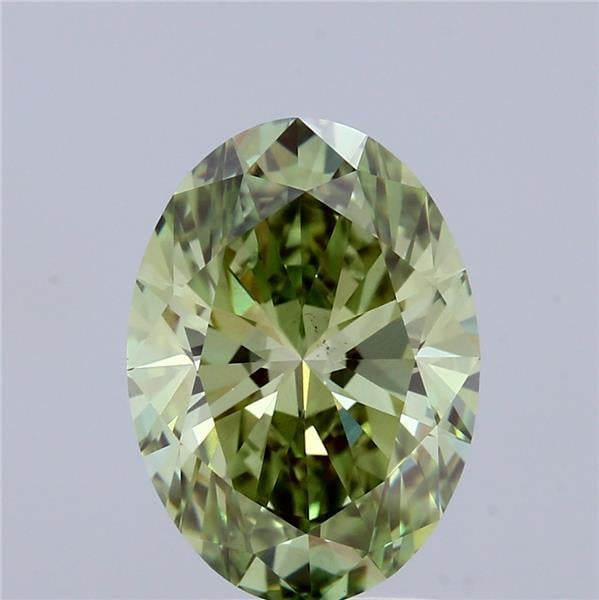 2.50 Ct. Fancy Vivid Green Oval Lab Grown Diamond