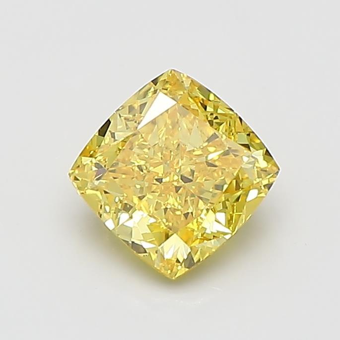 1.16 Ct. Fancy Vivid Yellow Cushion Lab Grown Diamond