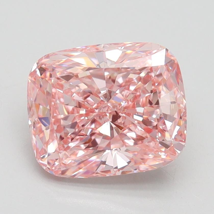 2.10 Ct. Fancy Intense Pink Cushion Lab Grown Diamond