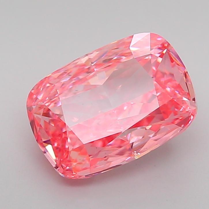 2.71 Ct. Fancy Vivid Pink Cushion Lab Grown Diamond