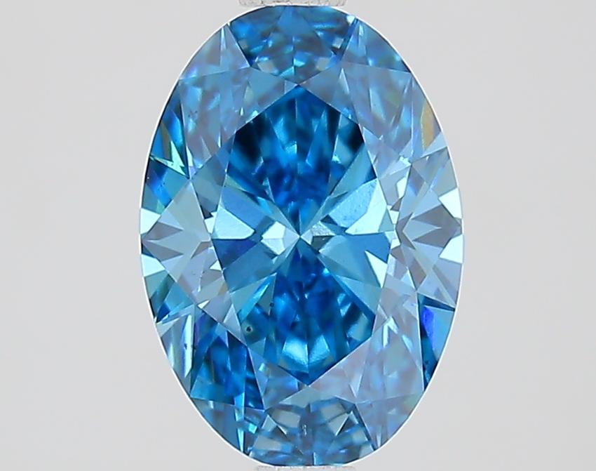1.62 Ct. Fancy Vivid Blue Oval Lab Grown Diamond