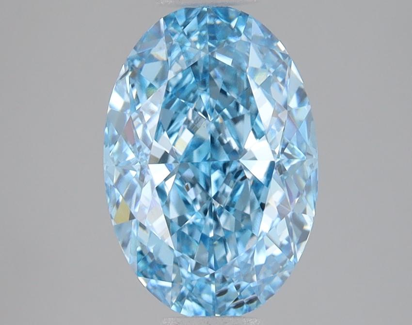 3.04 Ct. Fancy Vivid Blue Oval Lab Grown Diamond