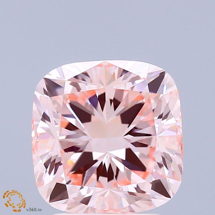 3.02 Ct. Fancy Intense Pink Cushion Lab Grown Diamond