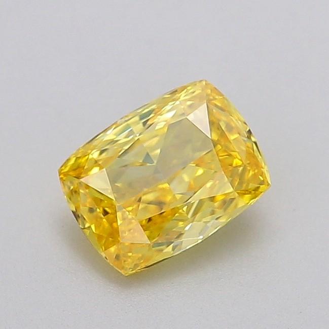 1.01 Ct. Fancy Vivid  Yellow Cushion Lab Grown Diamond