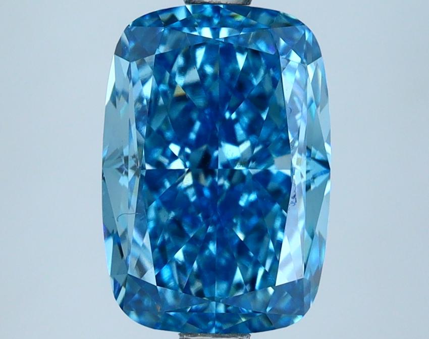 3.53 Ct. Fancy Vivid Blue Cushion Lab Grown Diamond