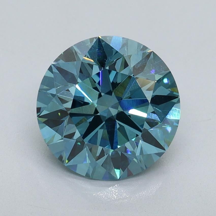 2.11 Ct. Fancy Vivid Malibu Blue Round Lab Grown Diamond