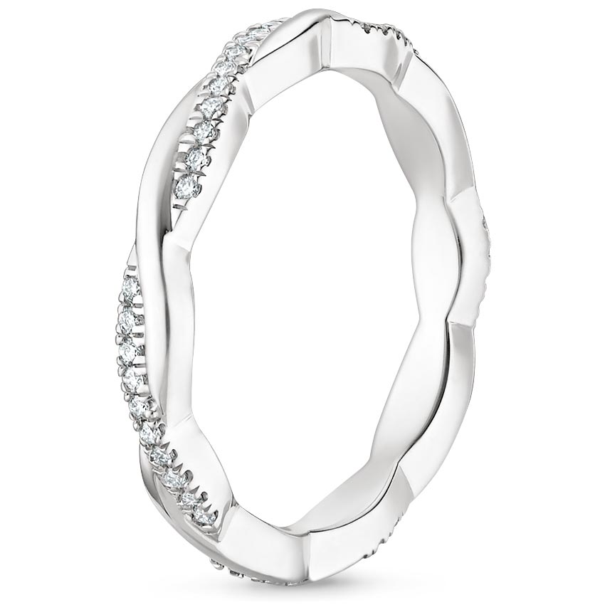 18K White Gold Petite Twisted Vine Eternity Diamond Ring (1/5 ct. tw.), large side view