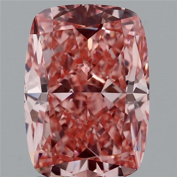 2.96 Ct. Fancy Vivid Pink Cushion Lab Grown Diamond