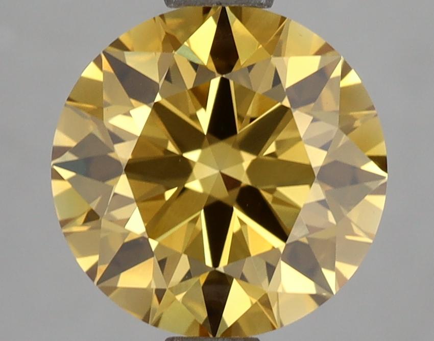 3.07 Ct. Fancy Intense Brownish Yellow Round Lab Grown Diamond