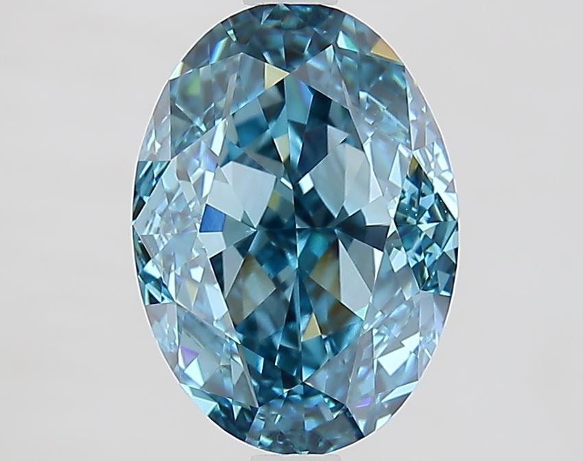 3.01 Ct. Fancy Vivid Blue Oval Lab Grown Diamond
