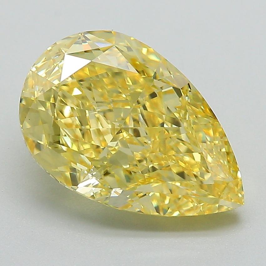 4.39 Ct. Fancy Vivid Yellow Pear Lab Grown Diamond