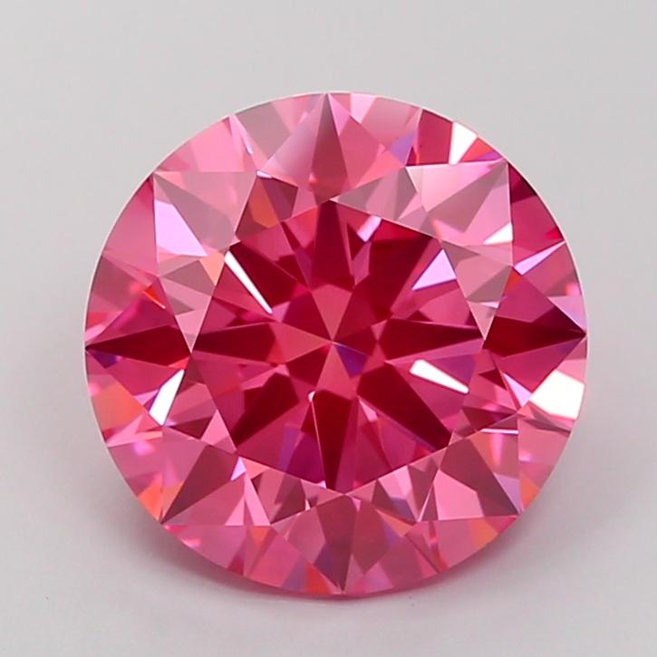 5.05 Ct. Fancy Vivid  Pink Round Lab Grown Diamond