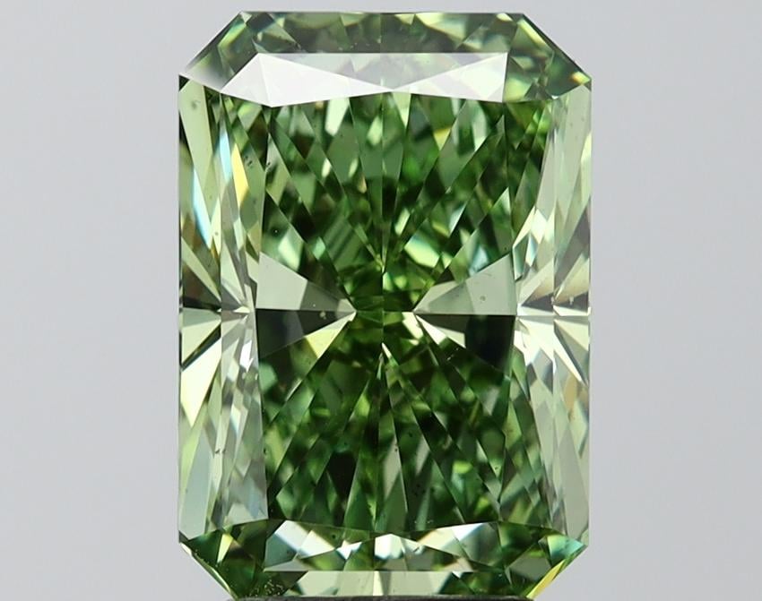 4.01 Ct. Fancy Vivid Green Radiant Lab Grown Diamond