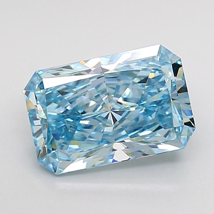 2.02 Ct. Fancy Intense Greenish Blue Radiant Lab Grown Diamond