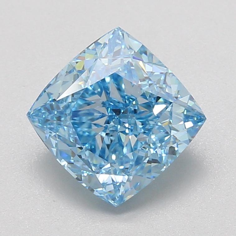 3.02 Ct. Fancy Vivid Blue Cushion Lab Grown Diamond