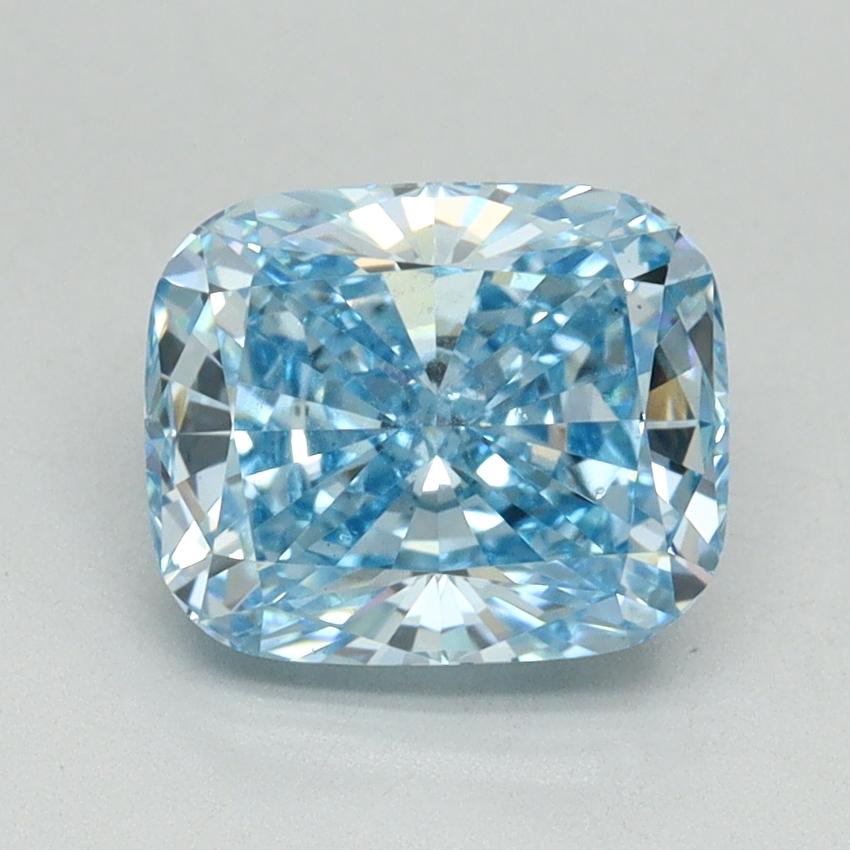 2.06 Ct. Fancy Vivid Blue Cushion Lab Grown Diamond