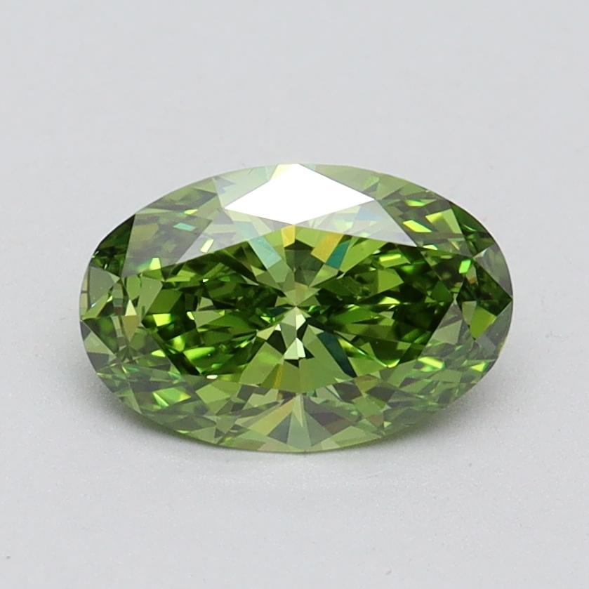 1.02 Ct. Fancy Vivid Green Oval Lab Grown Diamond