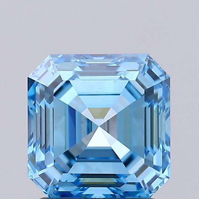 1.63 Ct. Fancy Vivid Blue Asscher Lab Grown Diamond