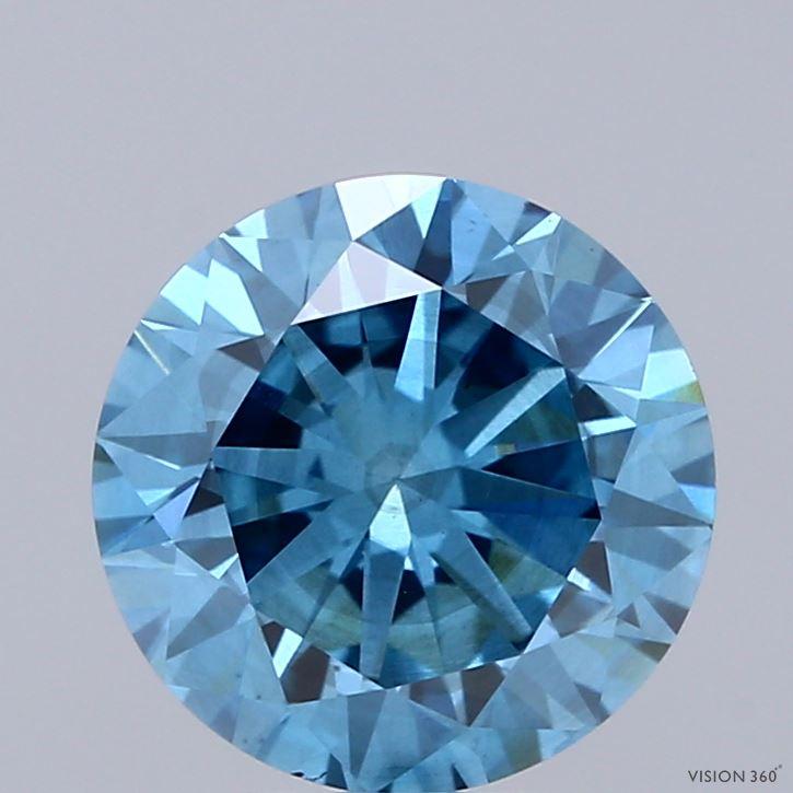 2.60 Ct. Fancy Vivid Blue Round Lab Grown Diamond