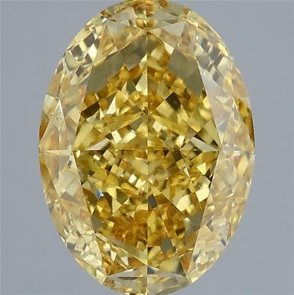 4.03 Ct. Fancy Vivid Yellow Oval Lab Grown Diamond