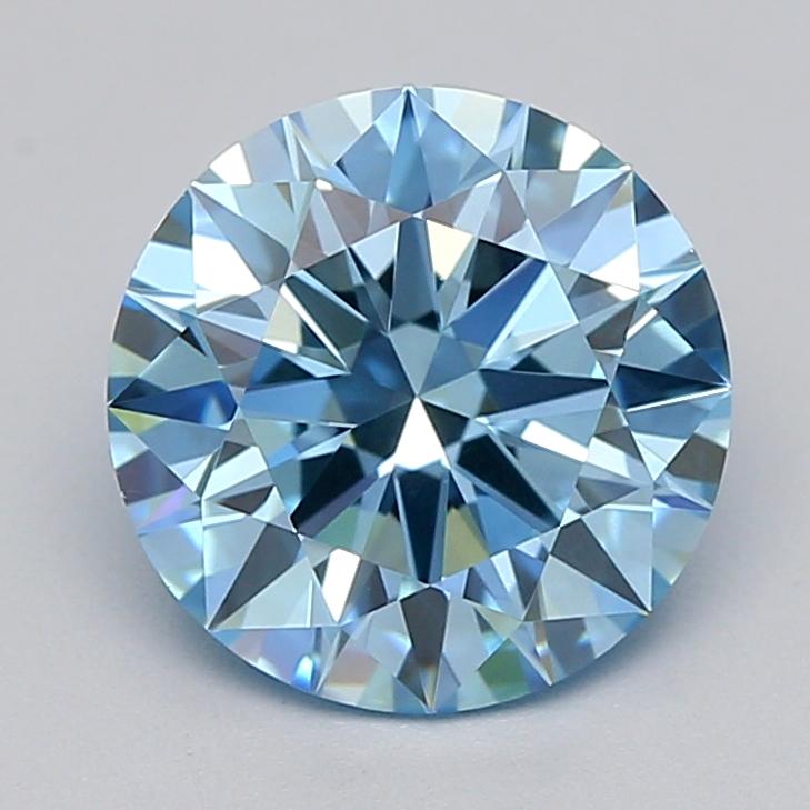 1.27 Ct. Fancy Vivid  Blue Round Lab Grown Diamond