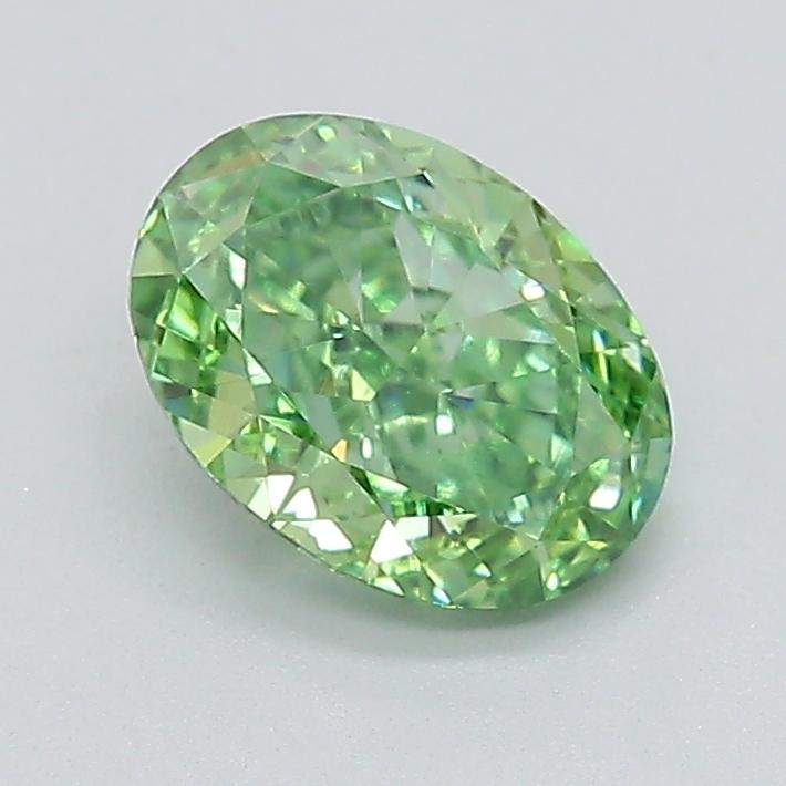 1.01 Ct. Fancy Vivid  Green Oval Lab Grown Diamond