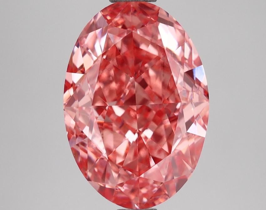 2.69 Ct. Fancy Vivid Pink Oval Lab Grown Diamond