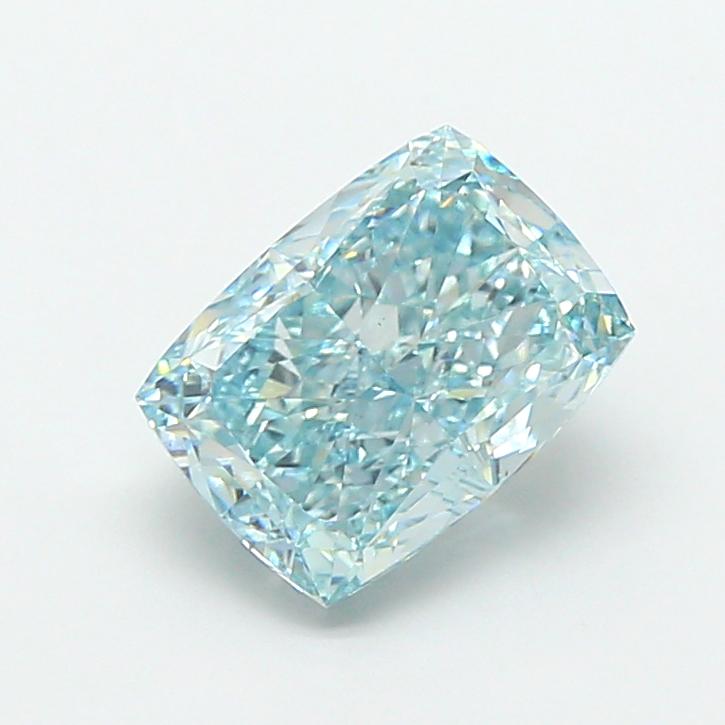 3.54 Ct. Fancy Vivid  Blue Cushion Lab Grown Diamond