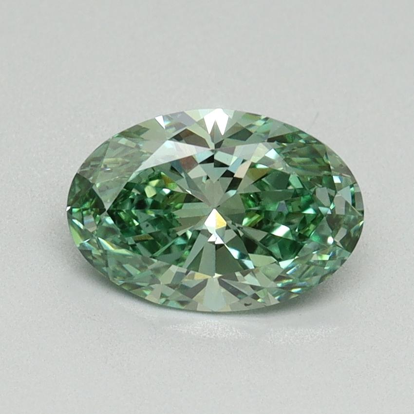 1.09 Ct. Fancy Vivid Pacific Green Oval Lab Grown Diamond