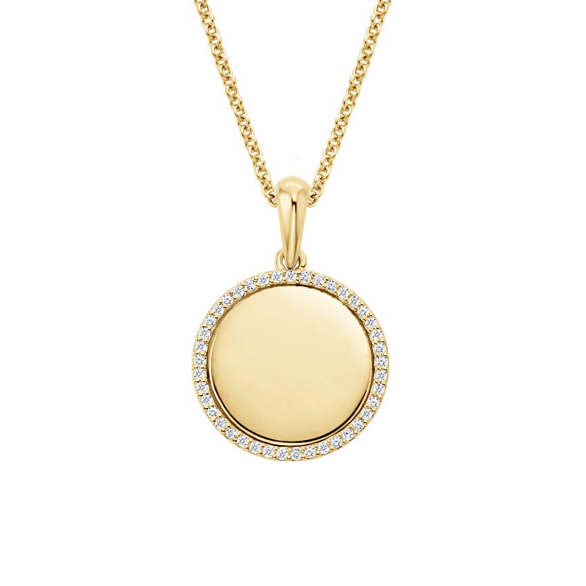 14K Yellow Gold Disc Diamond Pendant | Brilliant Earth