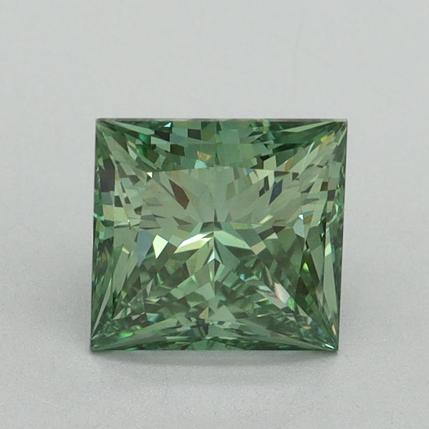 1.52 Ct. Fancy Vivid Green Princess Lab Grown Diamond