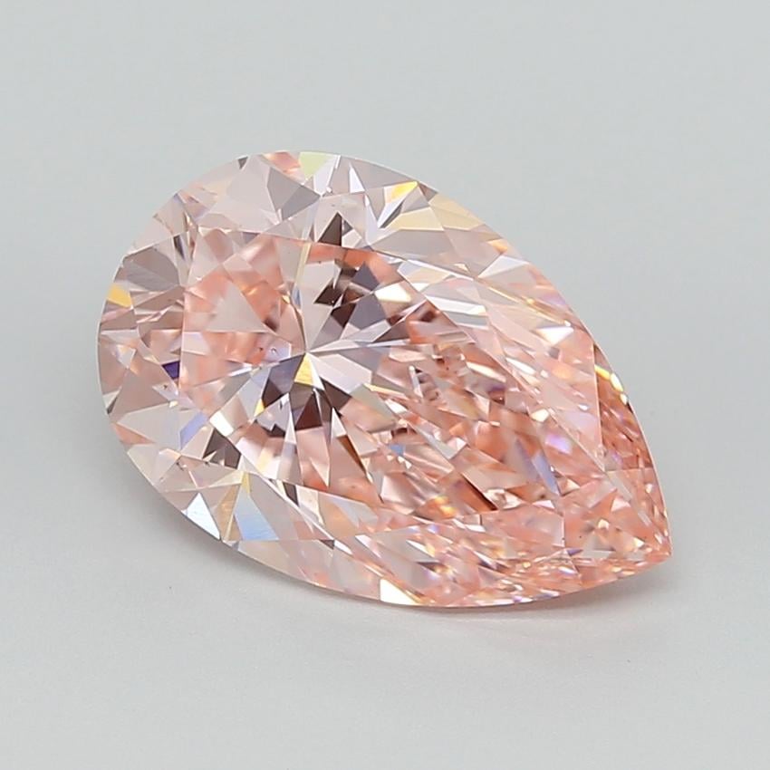 4.60 Ct. Fancy Vivid  Pink Pear Lab Grown Diamond