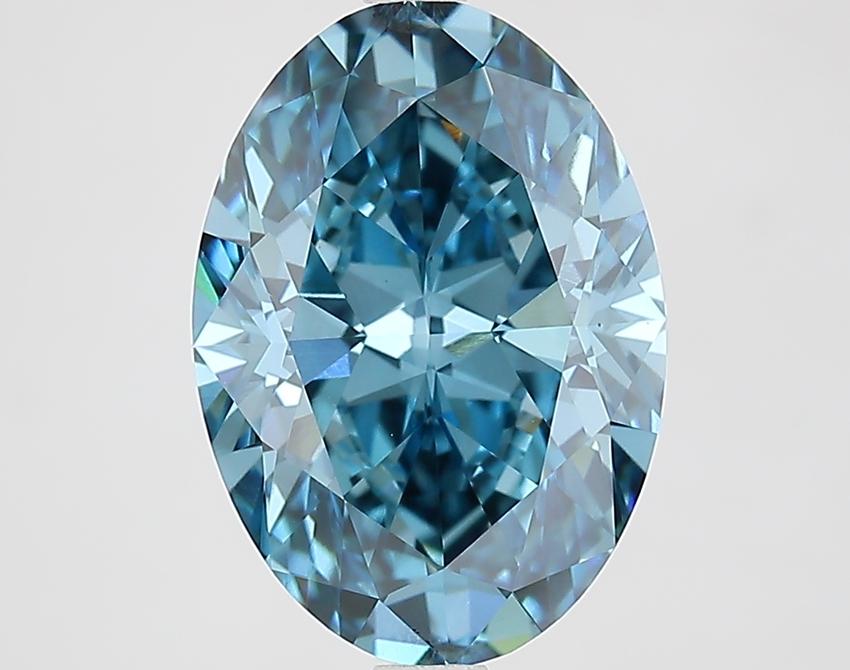 4.10 Ct. Fancy Vivid Blue Oval Lab Grown Diamond
