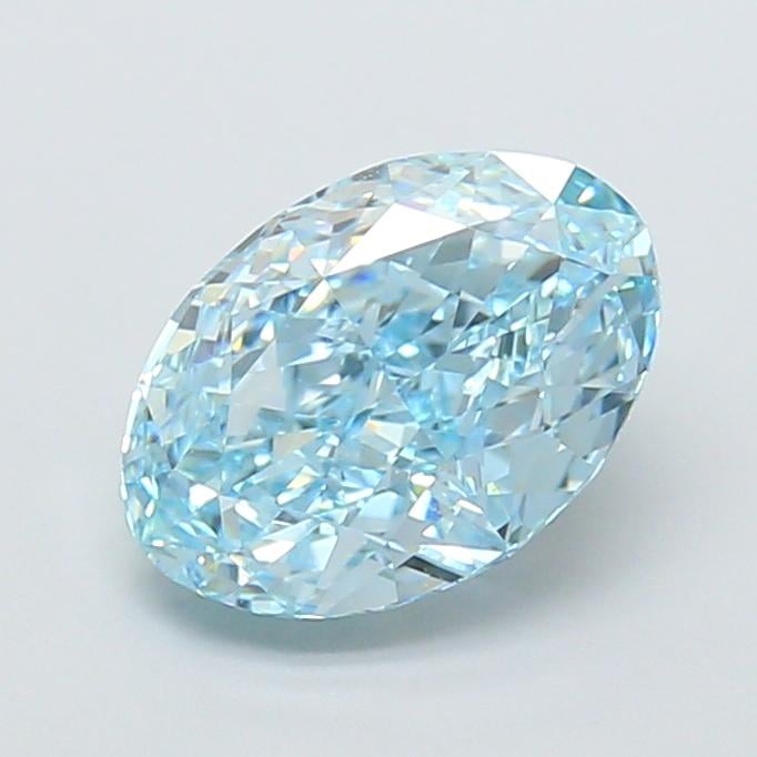 2.21 Ct. Fancy Intense Blue Oval Lab Grown Diamond