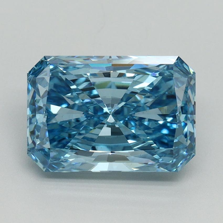 3.18 Ct. Fancy Vivid Blue Radiant Lab Grown Diamond