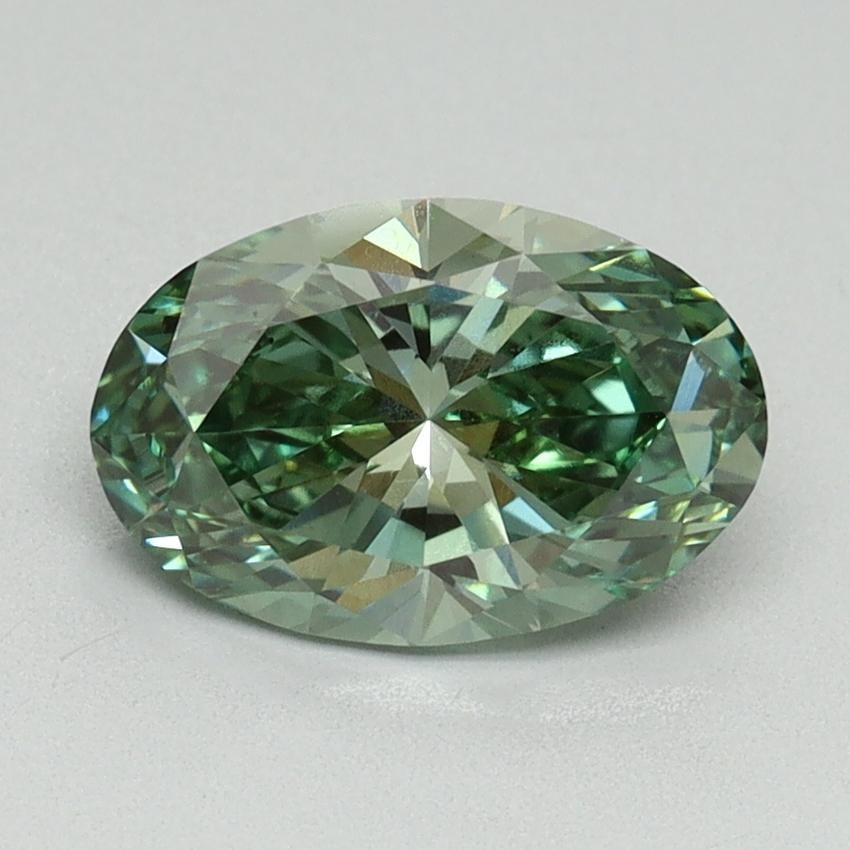 1.50 Ct. Fancy Vivid Green Oval Lab Grown Diamond