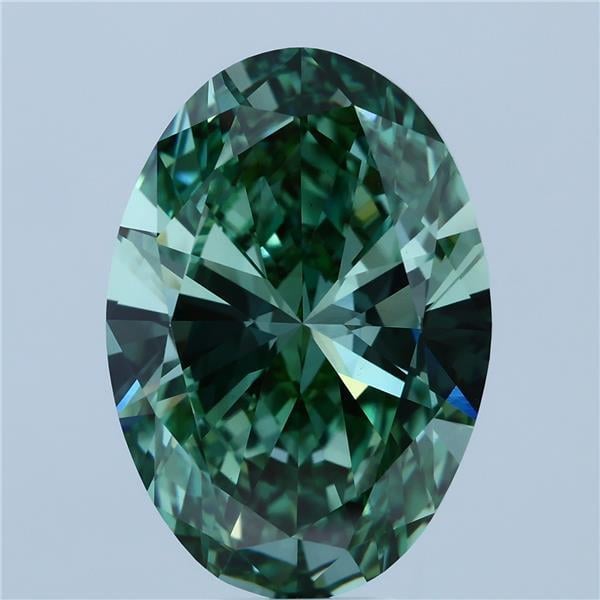 10.01 Ct. Fancy Vivid  Green Oval Lab Grown Diamond