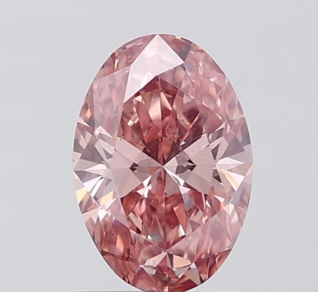 1.06 Ct. Fancy Vivid Brownish Pink Oval Lab Grown Diamond