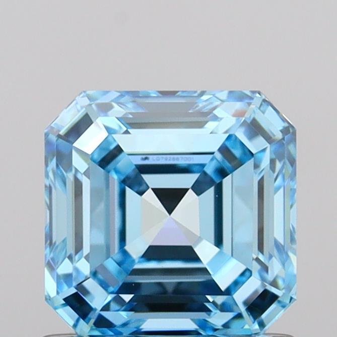 1.02 Ct. Fancy Vivid Blue Asscher Lab Grown Diamond