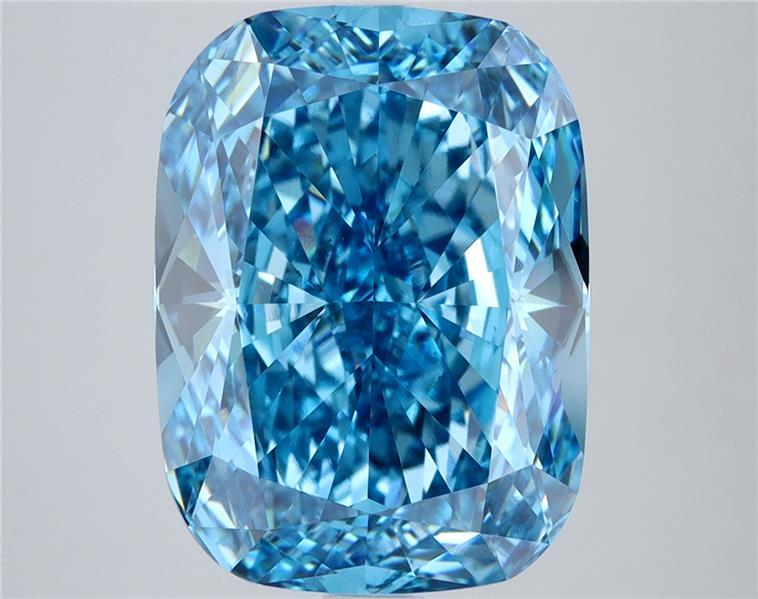 8.00 Ct. Fancy Vivid  Blue Cushion Lab Grown Diamond