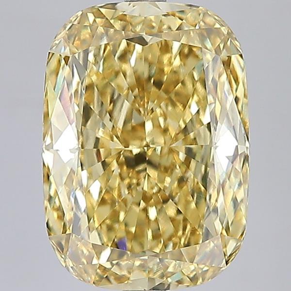 7.01 Ct. Fancy Intense Yellow Cushion Lab Grown Diamond